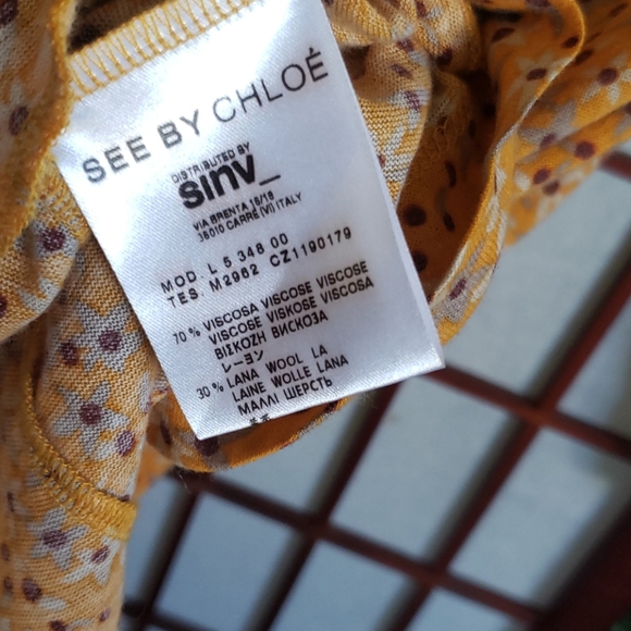 See by Chloe floral yellow tunic dress long sleeve and elastic collar an… - Picture 7 of 10